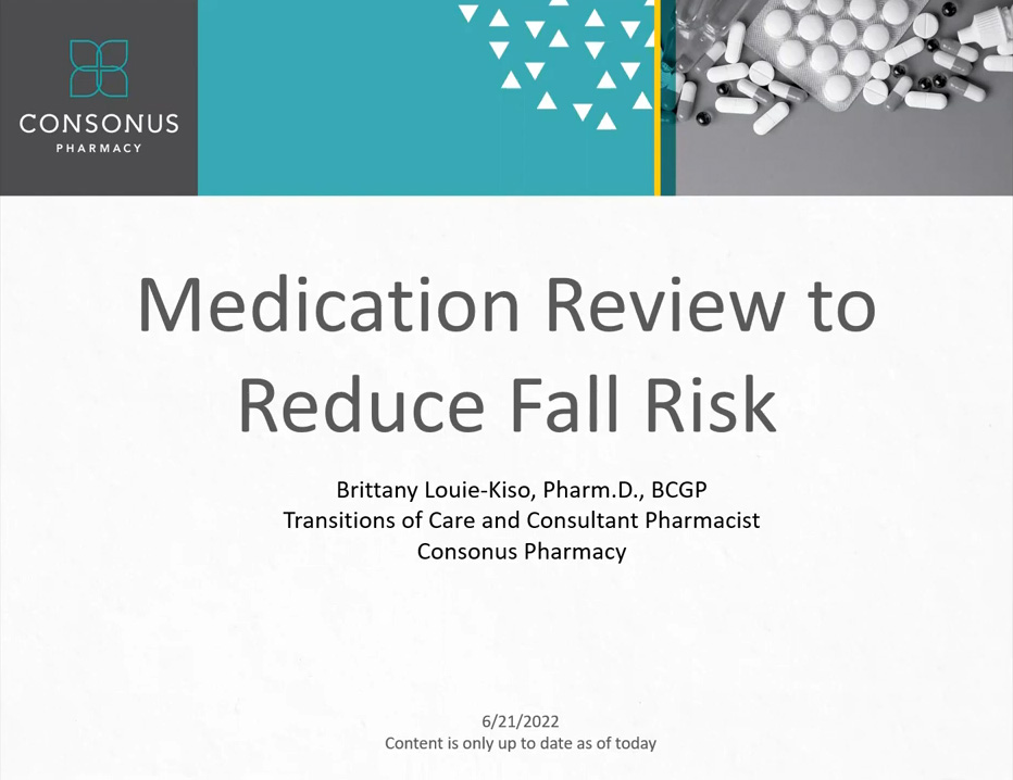 Medication Review to Reduce Fall Risk